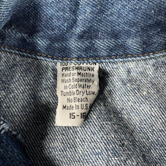 90’s Women’s Tommy Gear Dark Wash Denim Chore Jacket Large - Picture 4 of 7